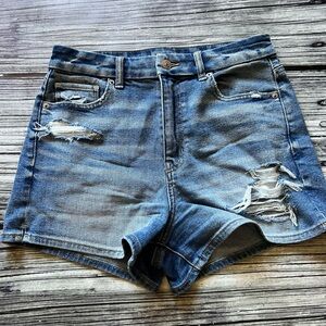 American Eagle Outfitters Distressed Blue Denim Jean Shorts